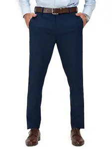 The Pant Project Luxury PV Lycra Stretchable Formal Pants for Men | Stylish Slim Fit Men's Wear Trousers for Office or Party | Mens Fashion Dress Trouser Pant (Navy, 38)