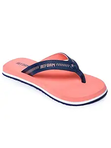 REFOAM Peach Rubber Slip On Casual Slippers/Flip-Flop For Women