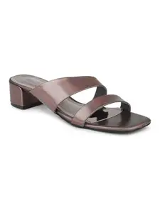 Inc.5 Women Pewter-Toned Embellished Block Heels