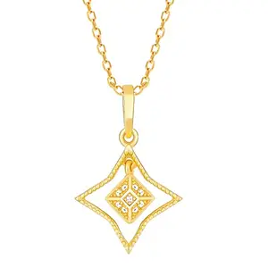 GIVA 925 Silver Golden Mystic Star Signature Pendant With Link Chain | Gifts for Girlfriend,Pendant to Gift Women & Girls | With Certificate of Authenticity and 925 Stamp | 6 Months Warranty*