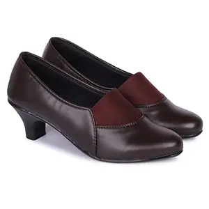 FASHIMO Formal Bellies Shoes for Women's and Girls MO10 (Brown, Numeric_3)