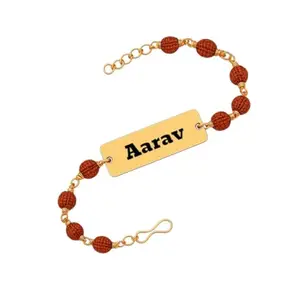 NAVYA ROYAL ART Personalized Rakhi For Brother | Stylish And Trendy Customized Artificial Rudraksh Rakhi K1 (Pack Of 1)
