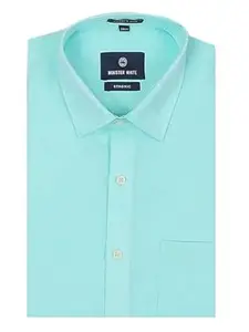 MINISTER WHITE Men’s Cotton Regular Fit Full Sleeve Liberty Cut Formal Office Wear Premium Plain Solid Business Casual Cotton Shirt Stronic