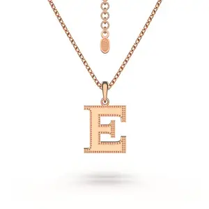 Estele Rose Gold Plated Elegant E Charm Alphabet Initials Pendant for Women