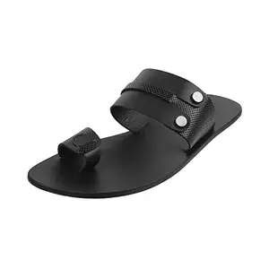 Metro Mens Leather Black Slippers (Size (7 UK (41 EU))