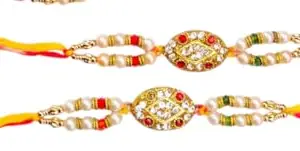 || Designer Rakhi with Roli Chawal Pack || Rakhi for Brother, Bhaiya Bhabhi/Bhai Bahan /.Sister pack of 2 ||