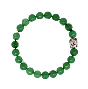 Retrend Design® Attractive Look Panna Bracelet Original Certified with Buddha Face Handmade Stretchable Pure Emerald Bracelet for Men Women Wearing एमराल्ड ब्रेसलेट/पन्ना रत्न ब्रेसलेट Pachu Bracelet