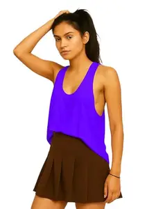 THE BLAZZE Gym & Running Tank Top - Women's Dry-Fit, Anti-Pill Activewear 1005 NB85 Purple XS
