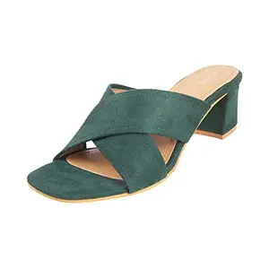 Mochi Womens Synthetic Green Slip Ons (Size (7 UK (40 EU))