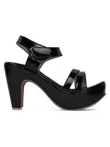 Elle Women's Heel Sandals, Black, 6