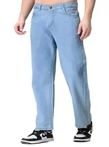 ARTVISION Men’s Blue Straight Fit Jeans | Mid-Rise Stretch Denim | Casual Everyday Wear