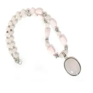 ASTROGHAR Natural Rose Quartz Crystal Designer Necklace Pendant For Women And Girls
