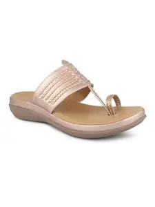 Inc.5 Women Rose Gold Embellished One Toe Comfort Heels