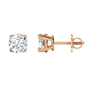 Royal Gems Diamond Earrings for Women Or Girls Super Premium Round Cut VVS1 Diamond Heera Ratan Original Certified Diamonds Solitaire Stud Earrings हीरा रत्न ओरिजिनल टॉप्स डायमंड इयररिंग