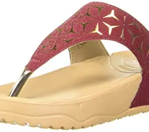 Aqualite Super Comfortable, Soft and Lightweight Maroon Beige Women Slippers