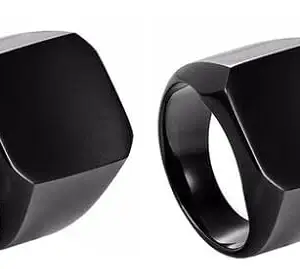 Combo Rings For Man Square Shape Black Ring Great Gift Item For Birthday, Anniversary, BY RIDDHI SIDDHI (21)