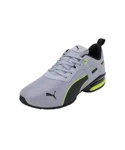 Puma Unisex-Adult Haste Gray Fog-Black-Lime Pow Running Shoe - 12 UK (37880308)