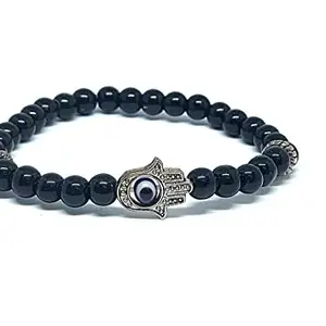 ASTROGHAR Evil Eye Hamza Hand The Hand Of God Protection 6 Mm Stretch Bracelet For Men And Women