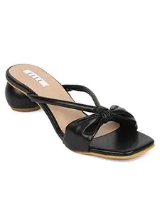 Elle Women's Heels Sandal, Black, 6
