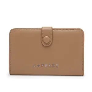 Caprese Women's Faux Leather Solid Pattern Keera Wallet (Taupe, Medium)