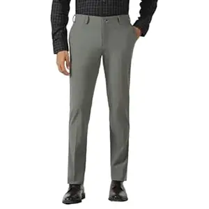 Blackberrys Men's Polyester Blend Solid Slim Fit Formal Trousers