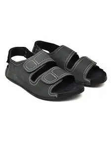 NICO NERINI Men's Midnight Sky Waltzo Leather Back Strap Sandals