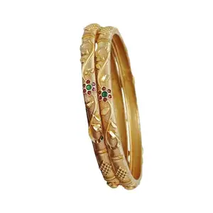 Brass Gold-plated Bangle Set (Pack of 2) (2.6)