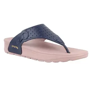 WELCOME PURE-311 Women's Slippers/FlipFlops Lightweight Super Flexible Arch Support Durable Anti Skid & Stylish Dailywear Slippers/FlipFlops for Women W-PURE-311-NVY-PEACH_8