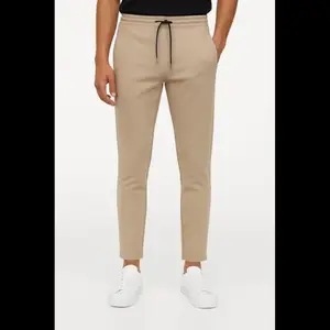 Men's Athletic Jogger Track Pants, Slim Fit, Khaki, Drawstring Waist (in, Alpha, M, Standard, Light Beige)