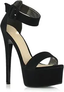 GLO GLAMP Premium Comfortable, Stylish Casual Pencil Heel for Women | Pencil Heel Sandals for Women | Office Wear Casual Footwear Pencil Heels for Girls Office for Everyday Wear 1261_36 Black