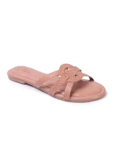 Carlton London Women Sandal,Peach,UK-4