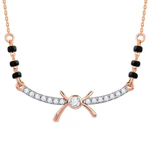 GIVA 18K Rose Gold Roopa Diamond Mangalsutra|Gold Gifts for Women & Girls| With Certificate of Authenticity & BIS-Hallmarked Gold Jewellery