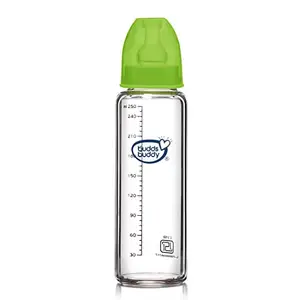Buddsbuddy Choice+ Glass Feeding Bottle (250 ml, Green)