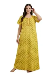 Bahumaan Pure Cotton Nighty for Woman | Night Gown for Women with Pocket, Ideal for Loungewear | Maxi Nighty for Women Cotton