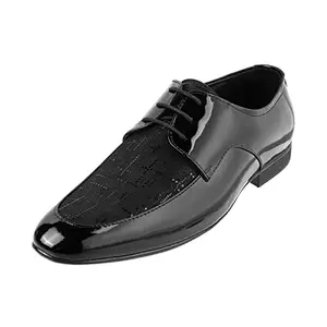 Metro Men Black Party Leather Lace Up Shoes UK/9 Eu/43 (19-6824)