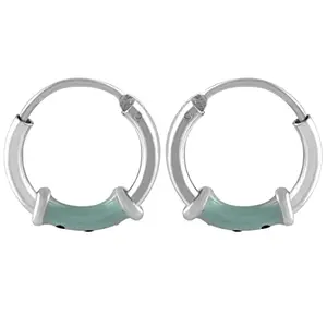 Rihi Silver Jewellery Collection Rihi By PC Chandra Jewellers 925 Sterling Silver Hoop Earrings for Women - 1.25 Grams(Blue/Violet)