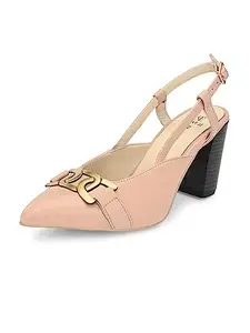 El Paso Women's Pink Faux Leather Casual Slip On Heels - EPW785Pink_3