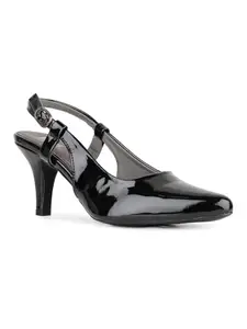 Inc.5 Womens Black Solid Pointed Toe Party Wear Heel Pumps