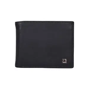 Leatherman Fashion LMN Genuine Leather Black Unisex Wallet(7 Card Slots)