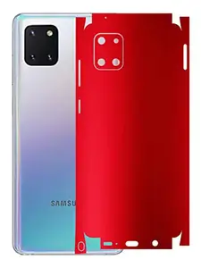 AtOdds - Samsung Galaxy Note 10 Lite Mobile Back Skin Rear Screen Guard Protector Film Wrap with Camera Protector (Coverage - Back+Camera+Sides) (Metallic Red)