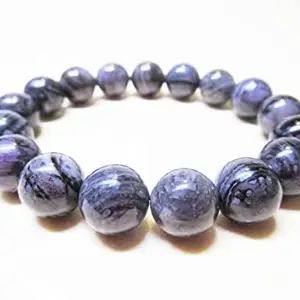 LKBEADS Natural African Sugilite 12mm Round Shape Smooth Cut Beads 75 inch Stretchable Bracelet for Men & Women|STBR_RR_00173_75