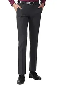 Van Heusen Men's Regular Fit Mid Rise Textured Formal Trouser
