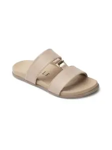 ELLE Slider Sandal, Colour-Beige,Size-UK 3