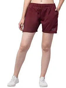 Amkr Fashion Women Regular Shorts, Bermuda Shorts, Basic Shorts, Baggy Shorts Maroon