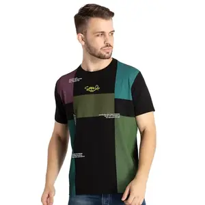 Status Quo Mens Printed Round Neck T-Shirt Black/Olive