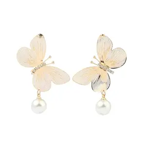 SALTY Anti Tarnish Buttery Pearl Gold Stud Earrings Set for Women | Stylish Fashion Jewellery | Accessories for Girls | Minimal Jewelry | Ideal for Gifting