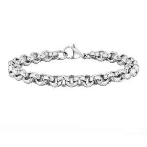Peora Silver Plated Stainless Steel Metal Bracelet Stylish Openable Link Design Jewellery Gift for Men & Boys