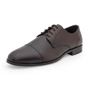 Red Tape Formal Leather Shoes for Men | Real Leather Shoes with Low-Cut Pattern Brown