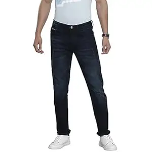 The Indian Garage Co Men Slim Straight Fit Solid Mid-Rise Stretchable Jeans