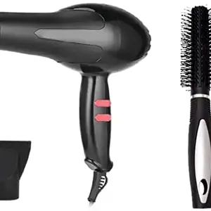 Generic 1800 watt Salon Style Hair Dryer with Hot and Cold 2x Speed, Air and Nozzles For Men And Women, Black/red